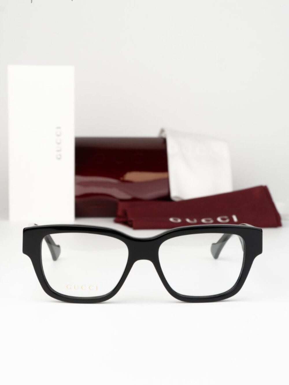 Gucci Men Eyeglasses Black Demo Square GG1428O 001 NEW AUTHENTIC